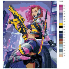 Живопись по номерам BRUSHES-PAINTS Киберпанк Cyberpunk 2077. Valerie (V) (Женская Ипостась) Живопись по номерам BRUSHES-PAINTS Киберпанк Cyberpunk 2077. Valerie (V) (Женская Ипостась)