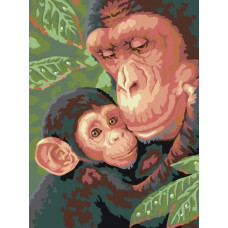 Картина по номерам Живопись по Номерам Семейство обезьян, 30x40