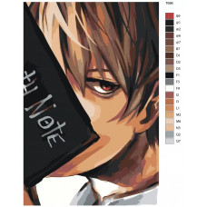 Живопись по номерам BRUSHES-PAINTS Лайт Ягами-Кира. Тетрадь смерти