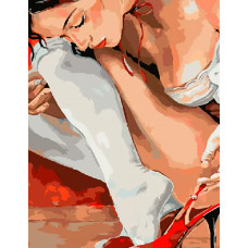 Живопись по номерам Paintboy Девушка с туфлей 40x50