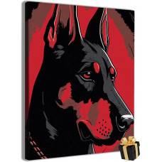 Картина по номерам Арт-студия Unicorn Собака доберман N-3047 40x50 см