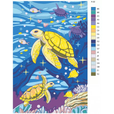 Картина по номерам BRUSHES-PAINTS Подводный мир Черепахи X22 40x60 см Картина по номерам BRUSHES-PAINTS Подводный мир Черепахи X22 40x60 см