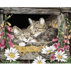 Картина по номерам Paintboy Спящие котята, 40x50 см