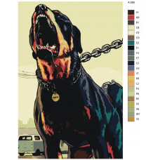Живопись по номерам BRUSHES-PAINTS Собака породы ротвейлер