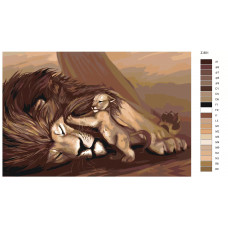 Живопись по номерам BRUSHES-PAINTS Симба и Муфаса