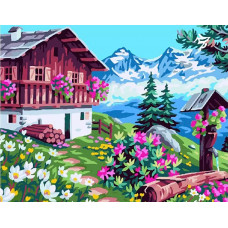 Картина по номерам Paintboy Домик в Альпах, 40x50 см