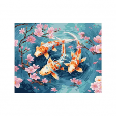 Картина по номерам на холсте ART and Relax Карпы кои 40x50