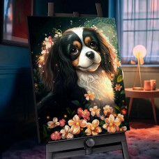 Картина по номерам Molly Чарльз спаниель, 40х50 см