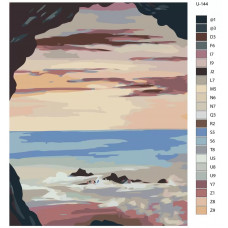 Живопись по номерам BRUSHES-PAINTS Розовый закат на морем
