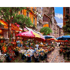 Картина по номерам Paintboy Цветочный квартал, 40x50 см