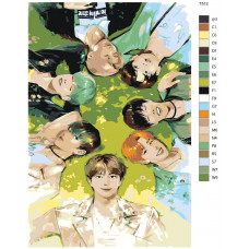 Картина по номерам BRUSHES-PAINTS Группа BTS БТС , кадр из клипа Run T512 40x60 см Картина по номерам BRUSHES-PAINTS Группа BTS БТС , кадр из клипа Run T512 40x60 см