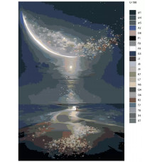 Живопись по номерам BRUSHES-PAINTS Луна в отражении моря. Удивительное рядом