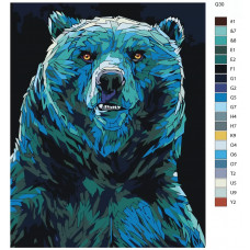 Живопись по номерам BRUSHES-PAINTS Гризли