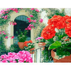Картина по номерам Paintboy Испанский дворик, 40x50 см