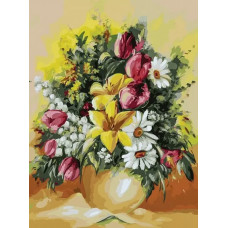 Картина по номерам Белоснежка Душистый букет, 30x40
