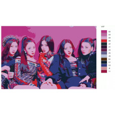 Живопись по номерам BRUSHES-PAINTS K-pop ITZY. Участники группы