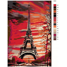 Картина по номерам BRUSHES-PAINTS Париж арт Эйфелева башня 70x110 см