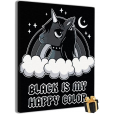 Картина по номерам Арт-студия Unicorn Черный единорог N-2849 40x50 см