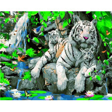 Картина по номерам ВанГогВоМне Мама с тигрятами, 40x50