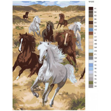 Живопись по номерам BRUSHES-PAINTS Дикие лошади