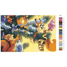 Живопись по номерам BRUSHES-PAINTS Елка и лесные жители. Новый год