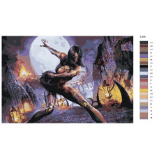 Живопись по номерам BRUSHES-PAINTS Мелина- Мортал Комбат(Mortal Combat) 70x110