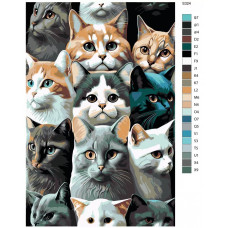 Живопись по номерам BRUSHES-PAINTS Котики