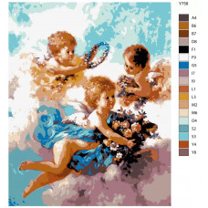 Живопись по номерам BRUSHES-PAINTS Ангелочки с цветами Живопись по номерам BRUSHES-PAINTS Ангелочки с цветами
