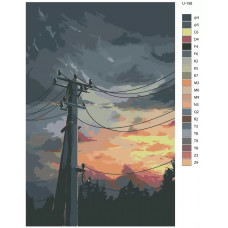 Живопись по номерам BRUSHES-PAINTS Закат в пасмурном небе