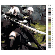 Живопись по номерам BRUSHES-PAINTS Игра Nier Automata. 9S