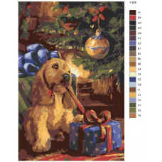 Картина по номерам BRUSHES-PAINTS Подарок для собаки Новый год Y289 40x60 см Картина по номерам BRUSHES-PAINTS Подарок для собаки Новый год Y289 40x60 см