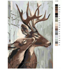 Живопись по номерам BRUSHES-PAINTS Олени