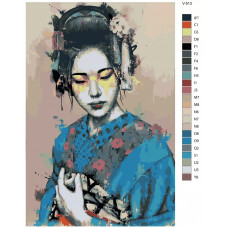 Живопись по номерам BRUSHES-PAINTS Японская красавица