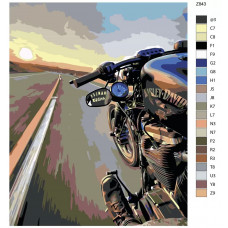 Живопись по номерам BRUSHES-PAINTS Мотоцикл-Harley Davidson