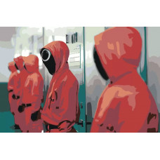 Картина по номерам «Игра в кальмара: Охранники», squidgame-012