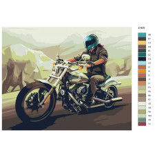 Живопись по номерам BRUSHES-PAINTS Байкер на байке