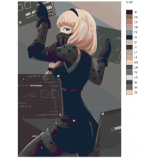 Живопись по номерам BRUSHES-PAINTS Игра Nier Automata Оператор 6O