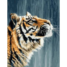 Картина по номерам Paintboy Тигр под дождем, 40x50 см