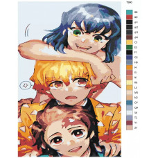 Живопись по номерам BRUSHES-PAINTS Аниме клинок рассекающий демонов. Танджиро Камадо, Зеницу Агацума, Незуко Камадо Живопись по номерам BRUSHES-PAINTS Аниме клинок рассекающий демонов. Танджиро Камадо, Зеницу Агацума, Незуко Камадо