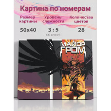 Картина по номерам Раскрасим сами Майор Гром на подрамнике 50х40 см Картина по номерам Раскрасим сами Майор Гром на подрамнике 50х40 см