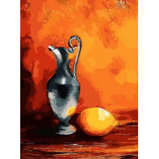 Картина по номерам Цветной Кувшин с лимоном, 30x40 см