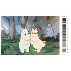 Живопись по номерам BRUSHES-PAINTS Муми-тролли. Обнимашки