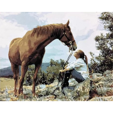 Картина по номерам Paintboy Original Любовь к лошадям, 40x50 см