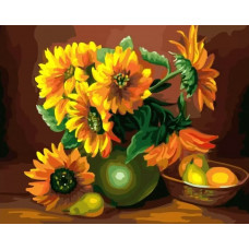 Картина по номерам Paintboy Ваза с подсолнухами, 40x50 см
