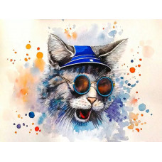 Картина по номерам Molly Кот-рокер, 30x40