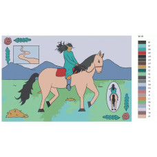 Живопись по номерам BRUSHES-PAINTS В поле на коне