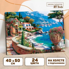 Картина по номерам на холсте с подрамником Набережная 40x50 см