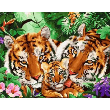 Картина по номерам Paintboy Тигриные нежности, 40x50 см