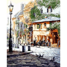 Картина по номерам Цветной Полуденное кафе, 40x50