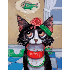 Картина по номерам Paintboy Мысли кота, 40x50 см